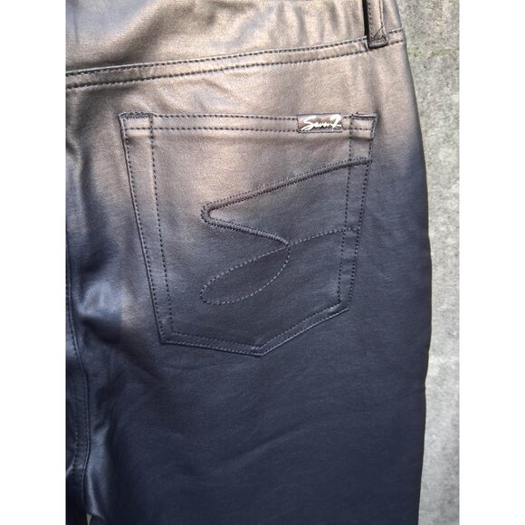 Seven7 Leather like Black Jean New - 12 - Picture 4 of 6